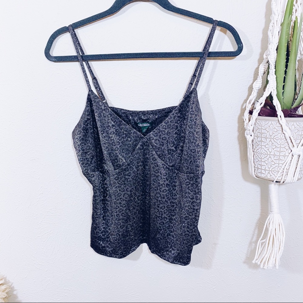 💕 Wild Fable Sparkly Animal Print Tank L